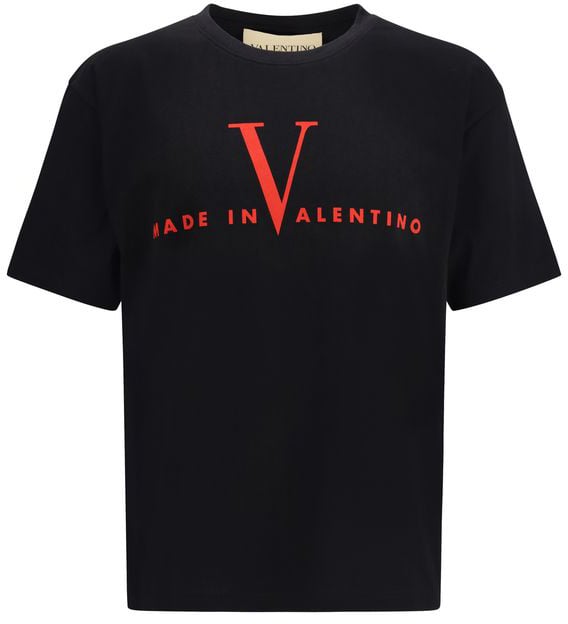 Valentino Valentino Black Cotton T-Shirt