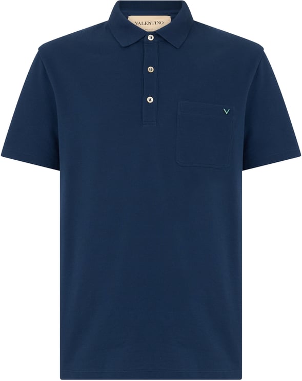 Valentino Pique cotton polo with VGold