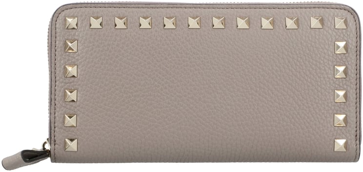 Valentino Rockstud Grey Leather Wallet