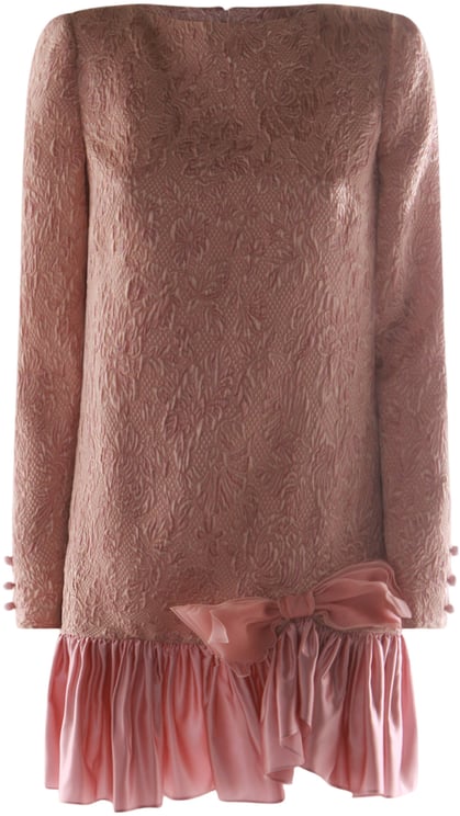 Valentino Floral Mini Dress with Ruffled Hemline