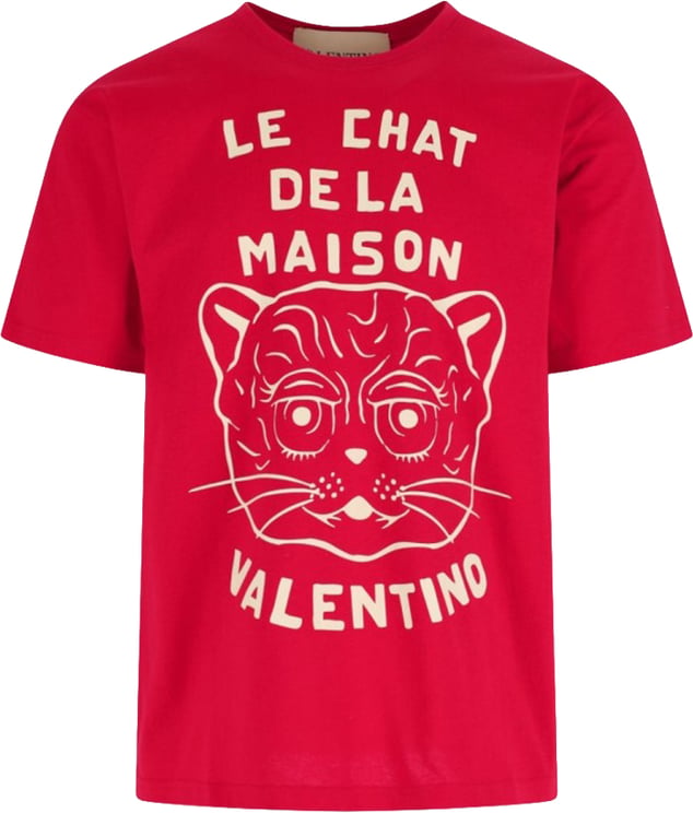 Valentino "Le Chat De La Maison" T-Shirt – Red