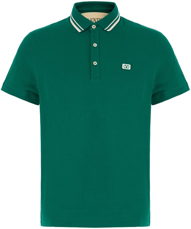 Valentino Valentino Garavani Green piquet polo shirt