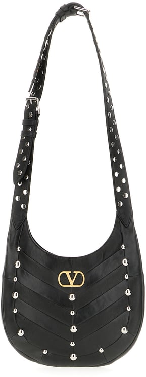 Valentino Valentino Garavani Slate leather Hoboho shoulder bag