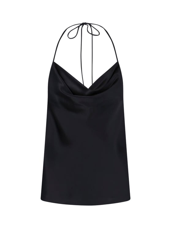 Valentino Black Silk Strap Top