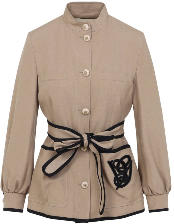Valentino Valentino Caban Embroidered Logo Vg Jacket