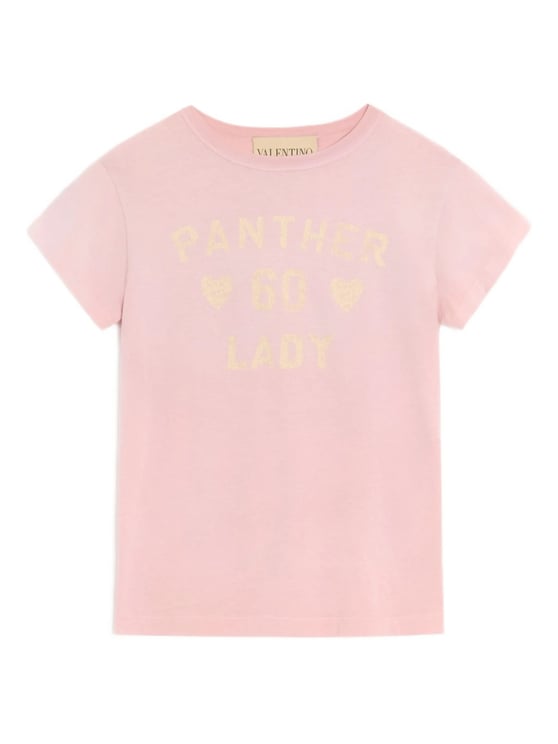 Valentino Pink Relaxed Heart Print Cotton T-shirt