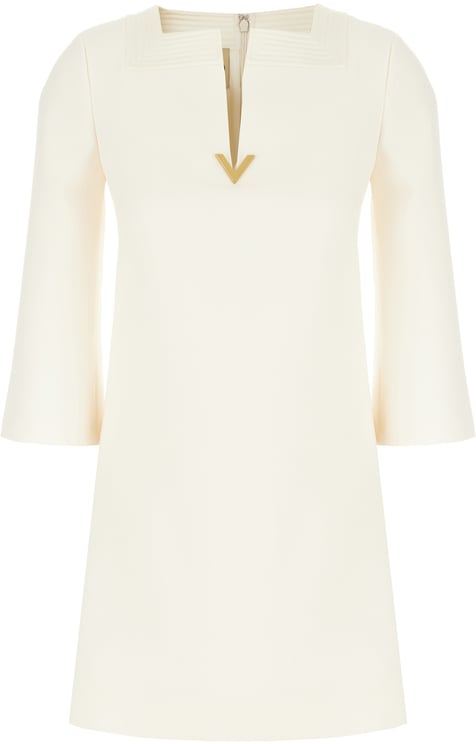 Valentino Valentino Garavani Ivory wool blend dress