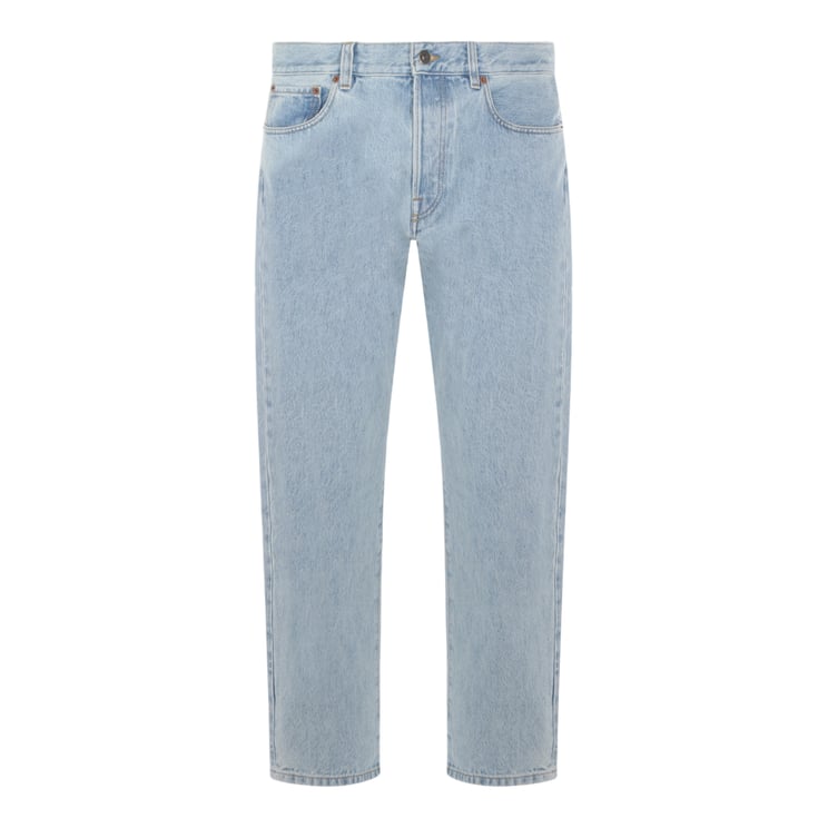 Valentino Light Blue Straight-Leg Jeans with Five-Pocket Design