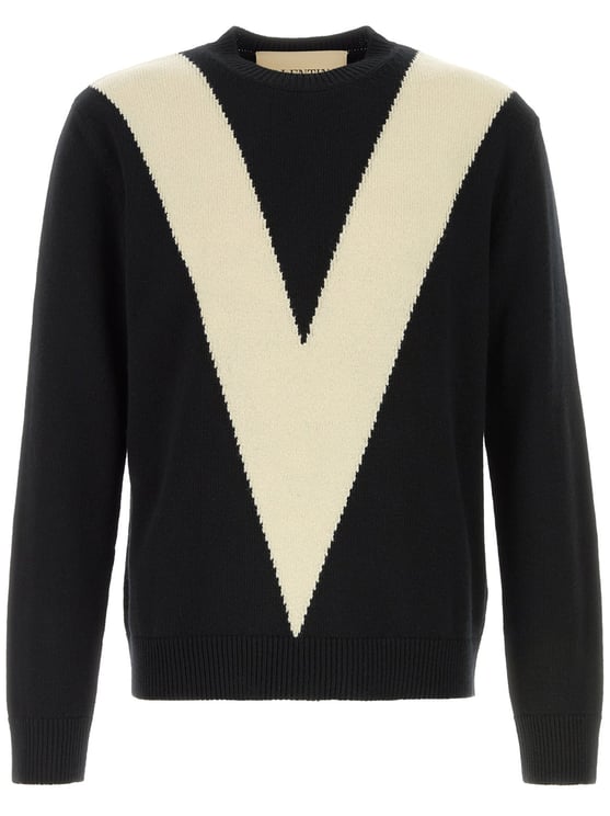 Valentino Knitted V-Shaped Pattern Pullover Sweater