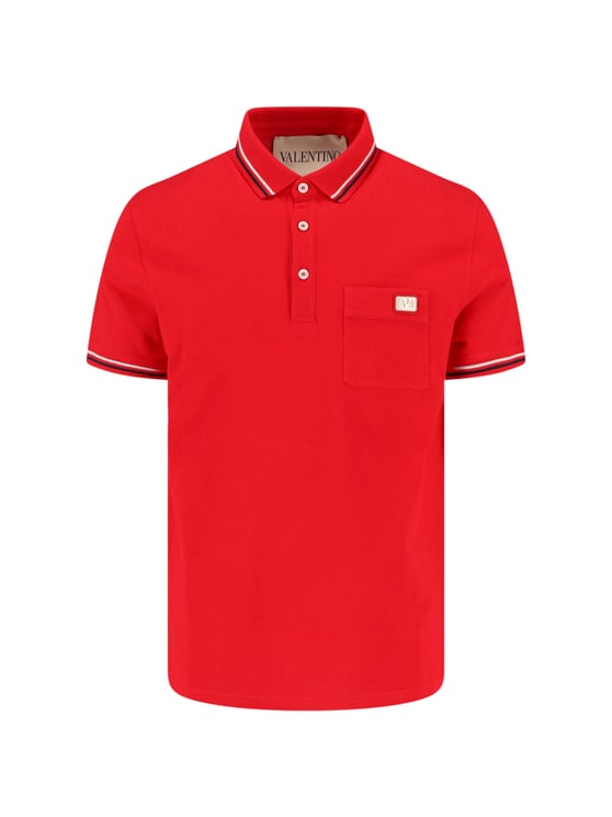 Valentino "VLogo Signature" Polo Shirt Red