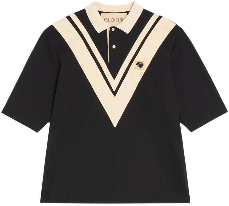 Valentino V-Pattern Short-Sleeved Boxy Fit Polo Shirt