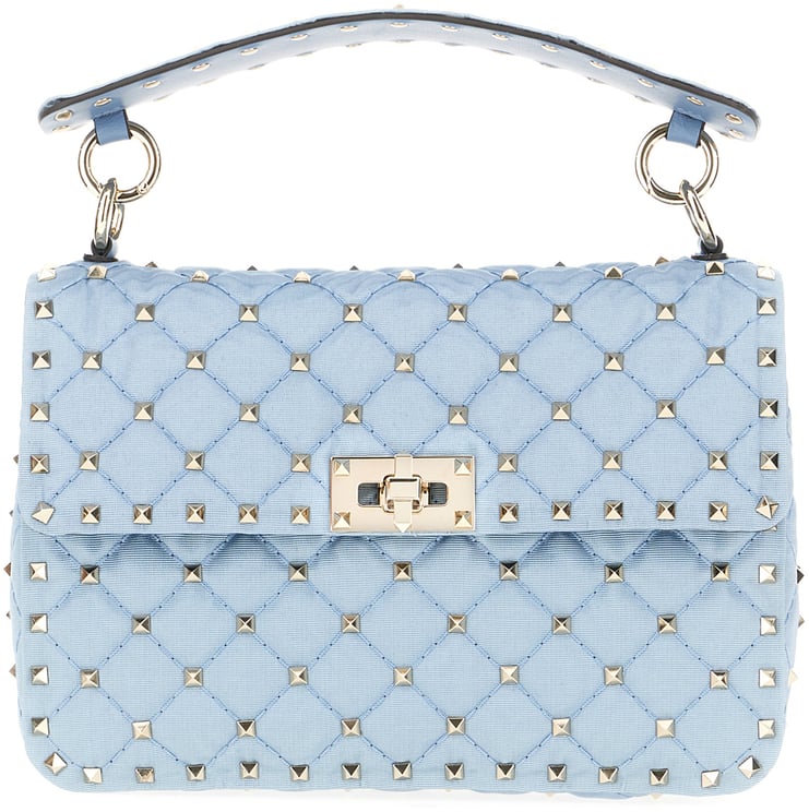 Valentino Valentino Garavani Light blue fabric Rockstud handbag