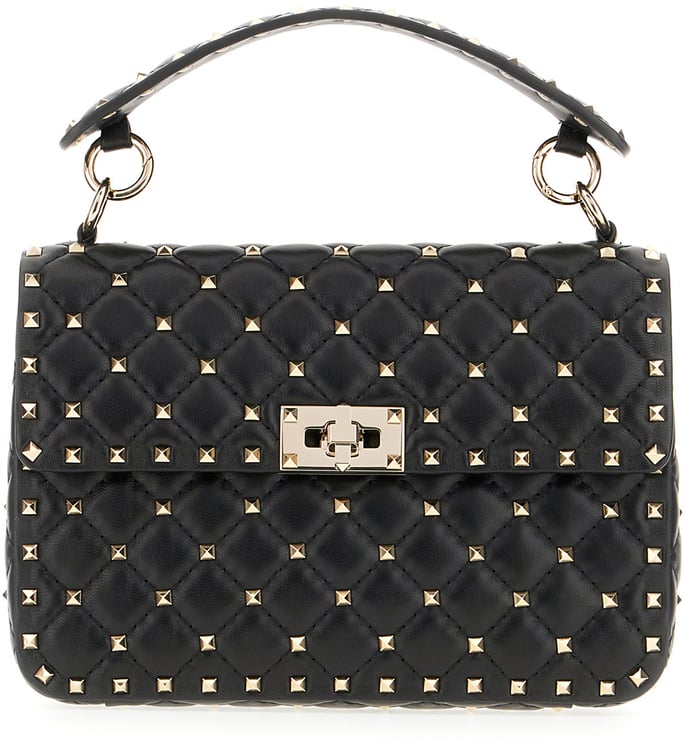 Valentino Valentino Garavani Black nappa leather medium Rockstud Spike handbag