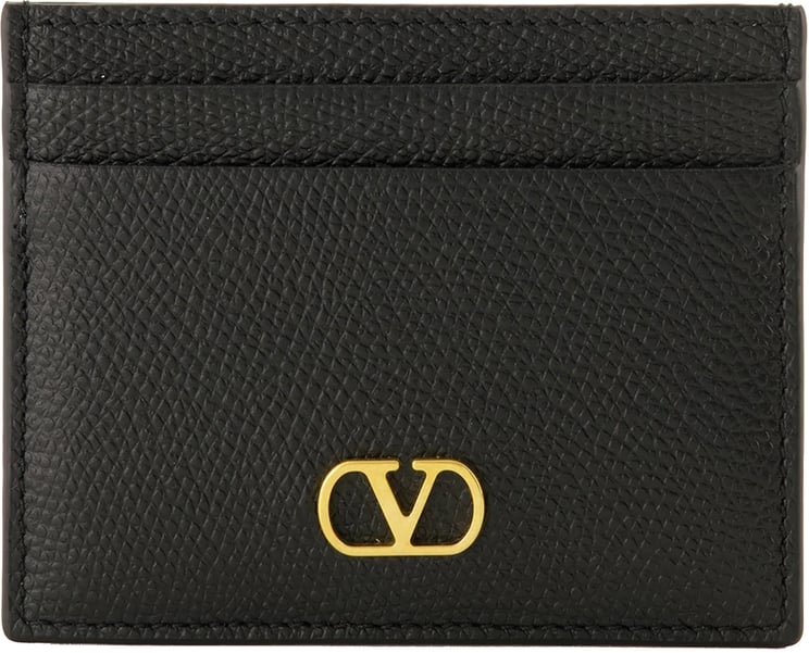 Valentino Black Vlogo Signature Textured Leather Case