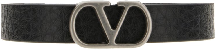 Valentino Valentino Garavani Black leather bracelet