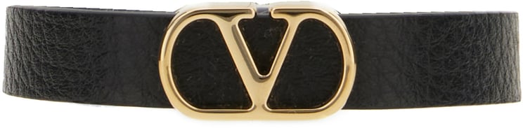 Valentino Valentino Garavani Black leather bracelet