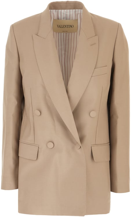 Valentino Valentino Garavani Cappuccino mohair blend blazer