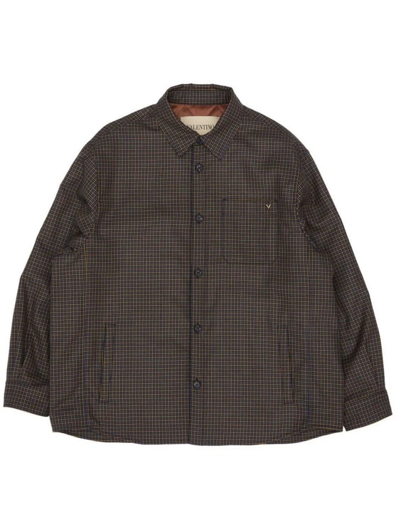 Valentino Checkered Brown Giubbino Casual Jacket