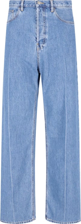 Valentino Light Blue Straight-Leg Jeans with High Waist