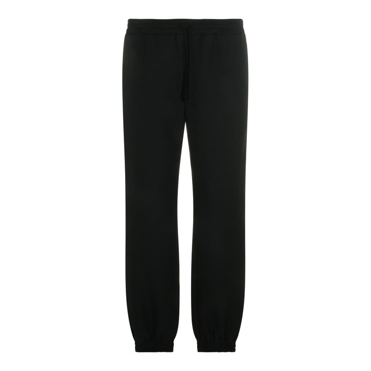Valentino Black Trousers With Elasticated Waist And Ribbed Cuffs