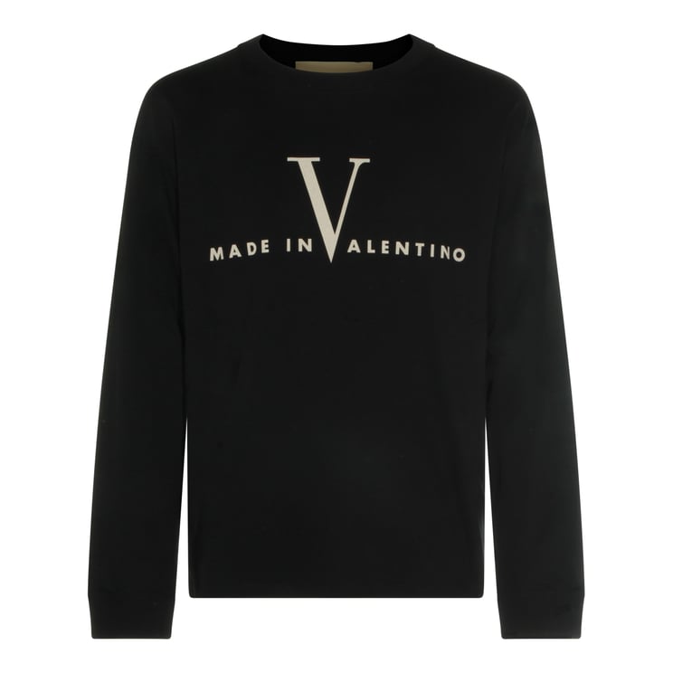 Valentino Black Cotton Long Sleeves T-Shirt