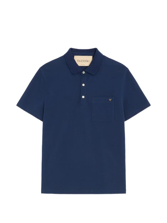 Valentino Structured Collar Cotton Polo Shirt