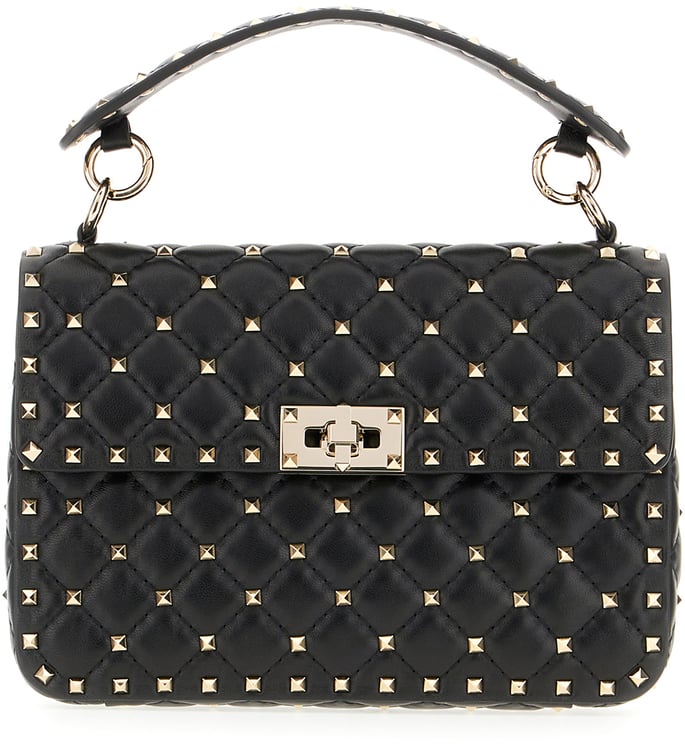 Valentino Valentino Garavani Black nappa leather medium Rockstud Spike handbag