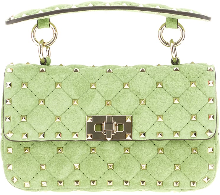 Valentino Valentino Garavani Green Rockstud Spike suede handbag