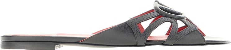 Valentino Valentino Garavani Black leather slippers