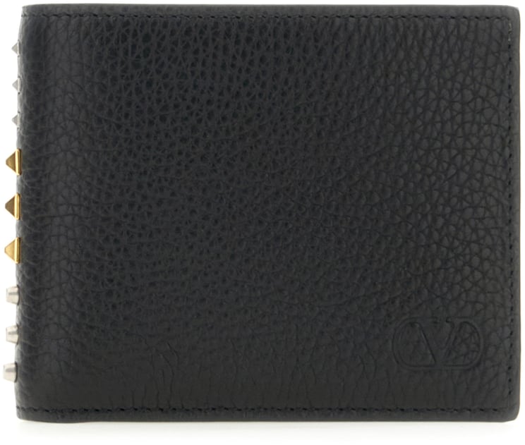Valentino Valentino Garavani Black leather Rockstud wallet