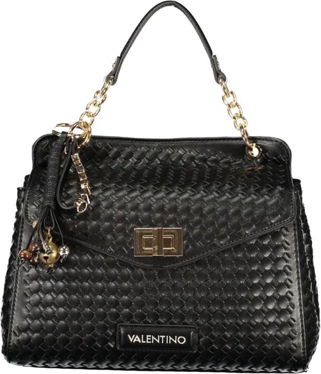 Valentino by Mario Valentino Mario Valentino Black Polyurethane Women's Bag with Adjustable Strap