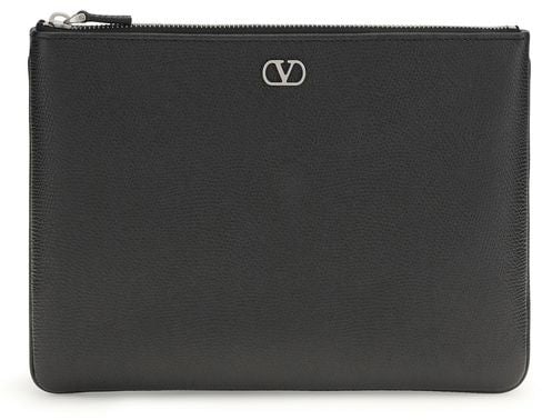 Valentino Garavani Valentino Garavani Black Calf Leather Bos Taurus Wallet