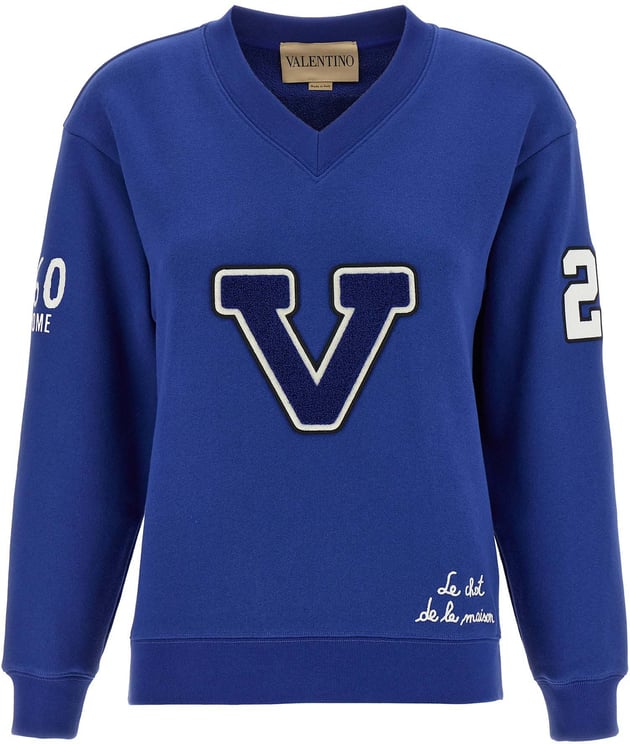 Valentino Garavani Valentino Garavani Blue Cotton Sweatshirt