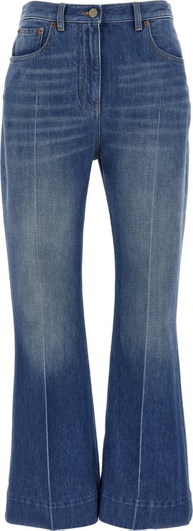 Valentino Garavani Valentino Garavani Blue Cotton Flared Jeans