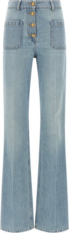 Valentino Garavani Valentino Garavani Blue Cotton High-Waisted Jean