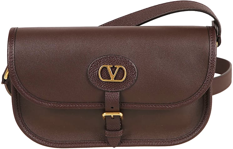 Valentino Garavani Compact Oak Brown Calfskin Bag
