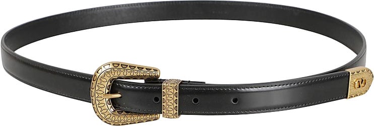 Valentino Garavani Brushed Calfskin Belt With Vlogo Signature