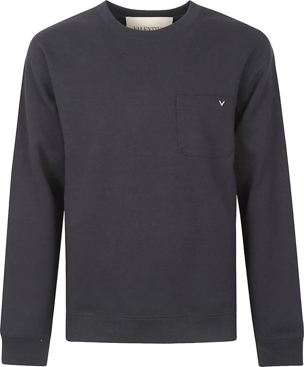 Valentino Garavani Minimalist Black Sweater with Crew Neckline