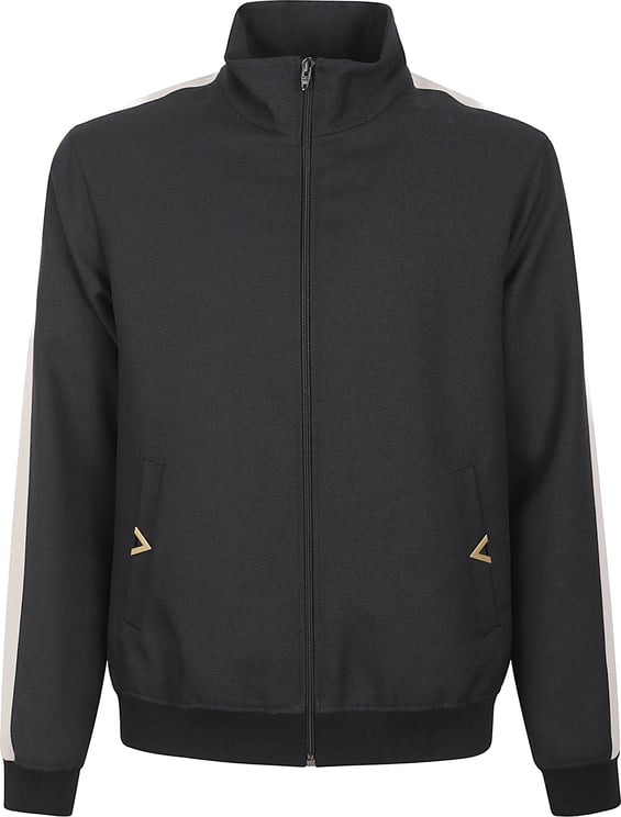 Valentino Garavani Black Knit Sweater with Zip Front