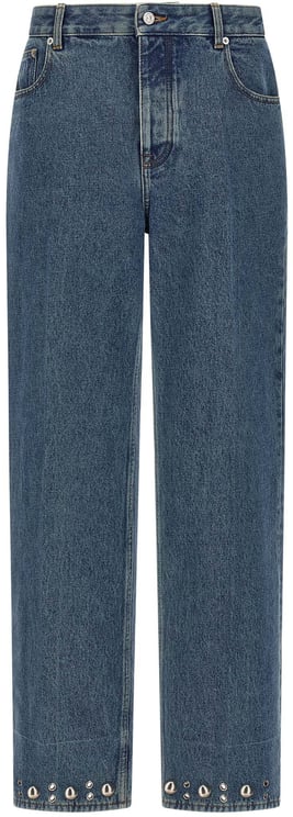 Valentino Garavani Valentino Garavani Blue Cotton Straight-Leg Jeans