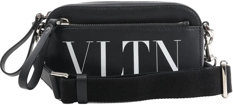Valentino Garavani Valentino Garavani VLTN Leather Shoulder Bag in Black