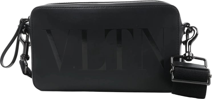 Valentino Garavani Valentino Garavani VLTN Leather Shoulder Bag in Black