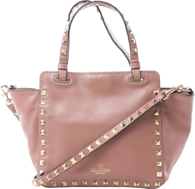 Valentino Garavani Valentino Garavani Rockstud Leather 2Way Handbag in Dusty Pink