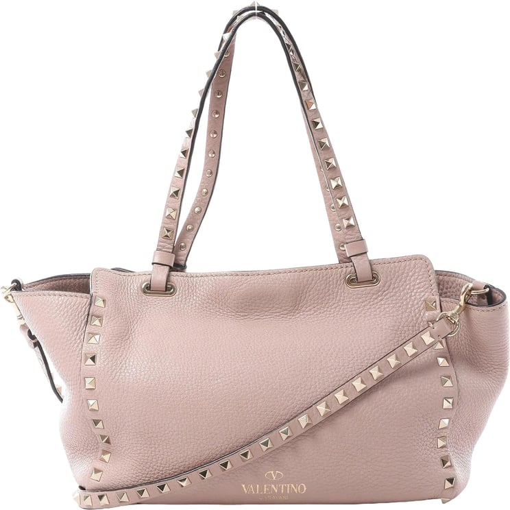 Valentino Garavani Valentino Garavani Rockstud Leather 2Way Handbag in Dusty Pink