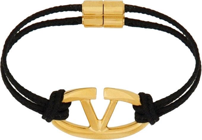 Valentino Garavani Valentino Garavani V-Logo Cotton Bracelet