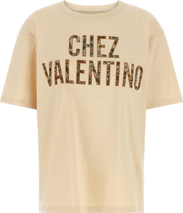 Valentino Garavani Valentino Garavani Beige Cotton T-Shirt