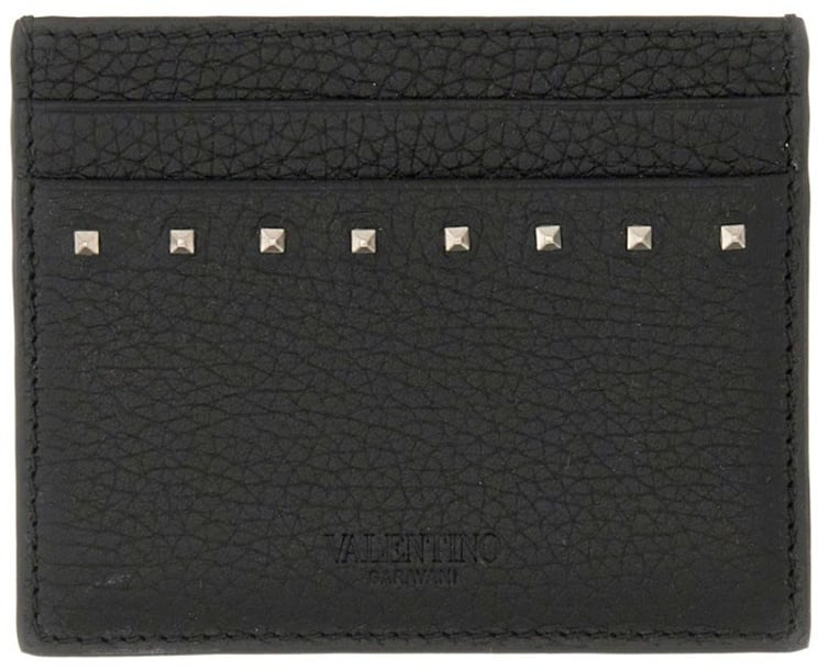 Valentino Garavani Garnet Calfskin "Rockstud" Card Holder