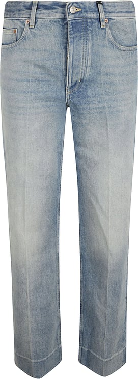 Valentino Garavani Stonewashed Denim Jeans With Central Ironed Pleats