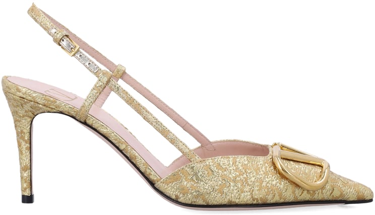 Valentino Garavani V Logo Sling Back Oro