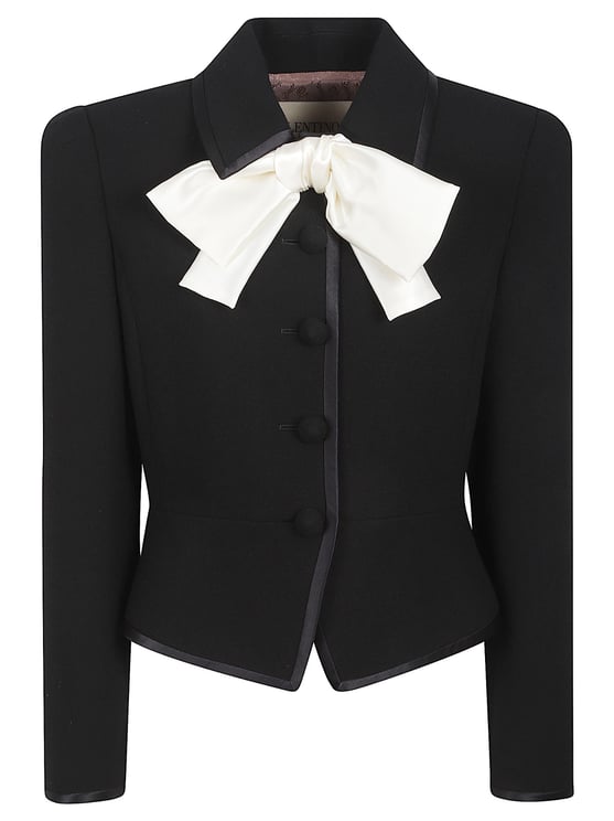 Valentino Garavani Tailored Cropped Jacket with Satin Trim